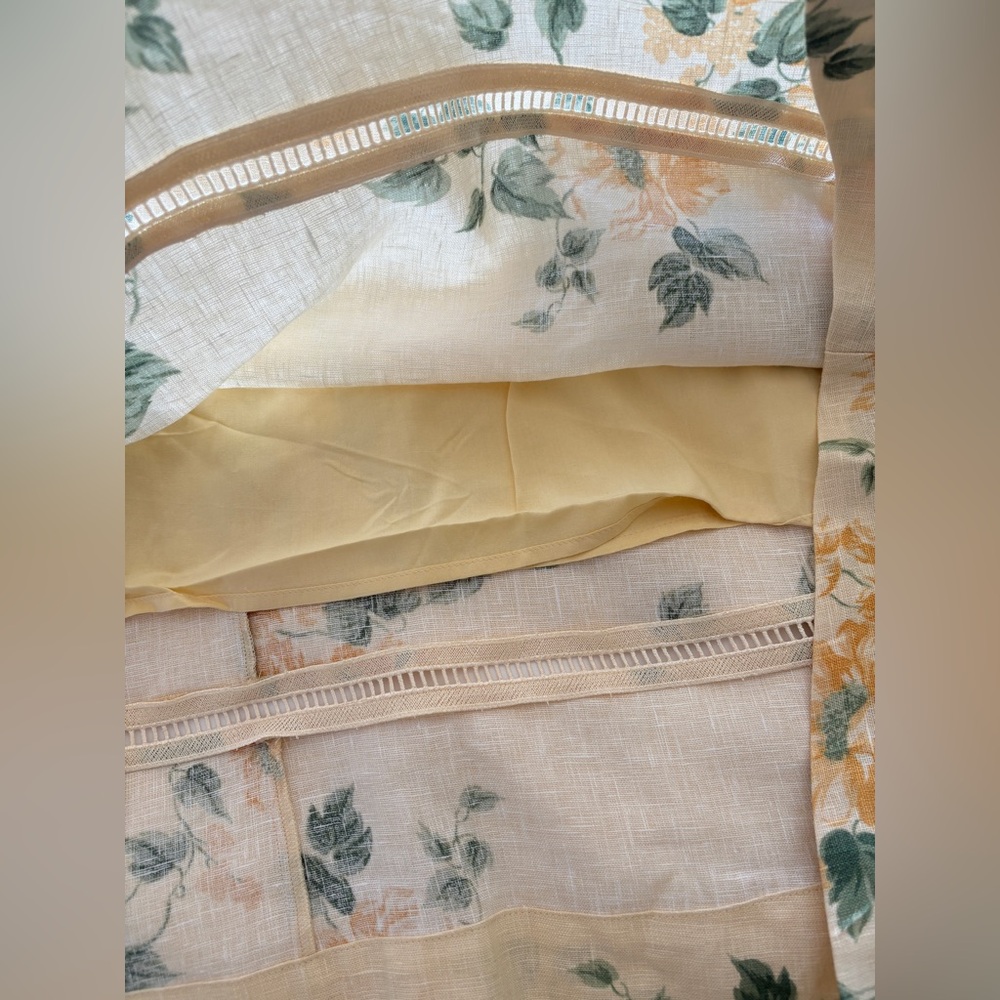 NEW Reformation Everett Linen Midi Dress Radiance Yellow Floral | US 4 UK 8 - Picture 15 of 16